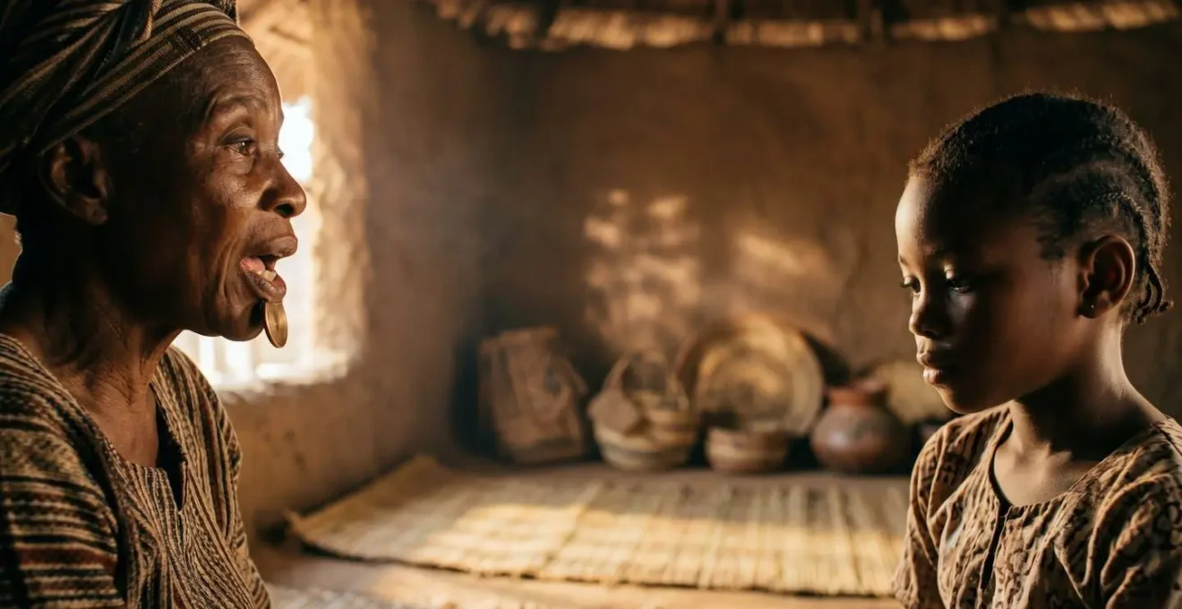 Elder teaching traditional language to young generation in Delta setting