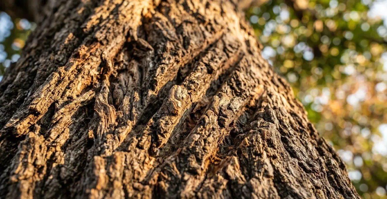 Massive sausage tree with thick horizontal branches in golden hour light, ideal for leopards to stash kills.