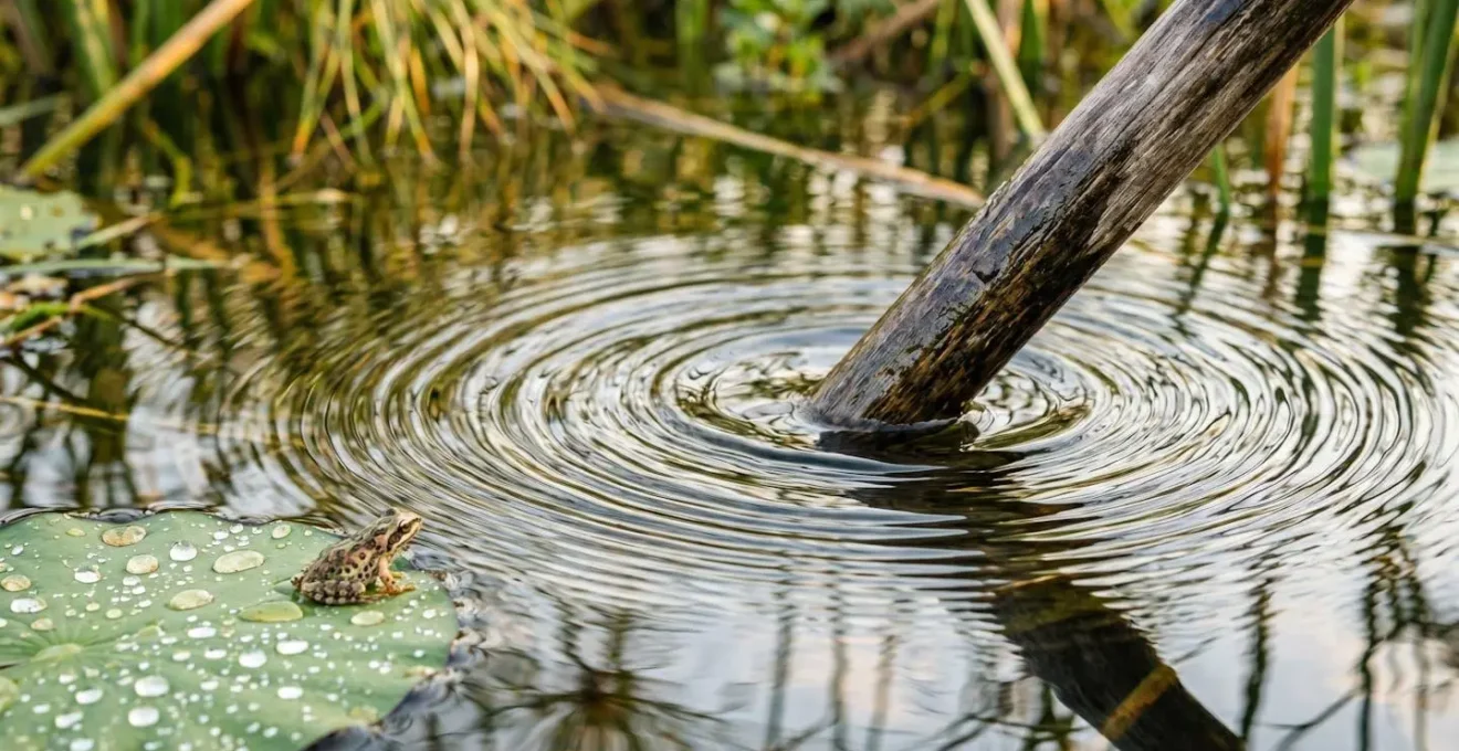 Traditional mokoro canoe gliding through Okavango Delta channels